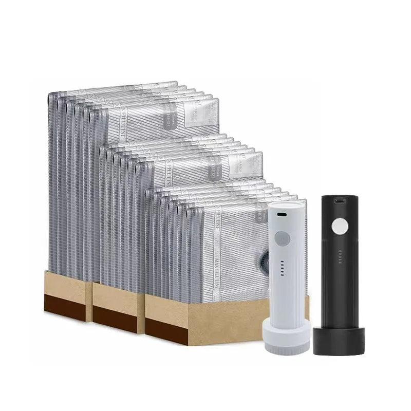 Sacs sous vide avec pompe rechargeable sans fil – Lot de 15 (5S+5M+5L)